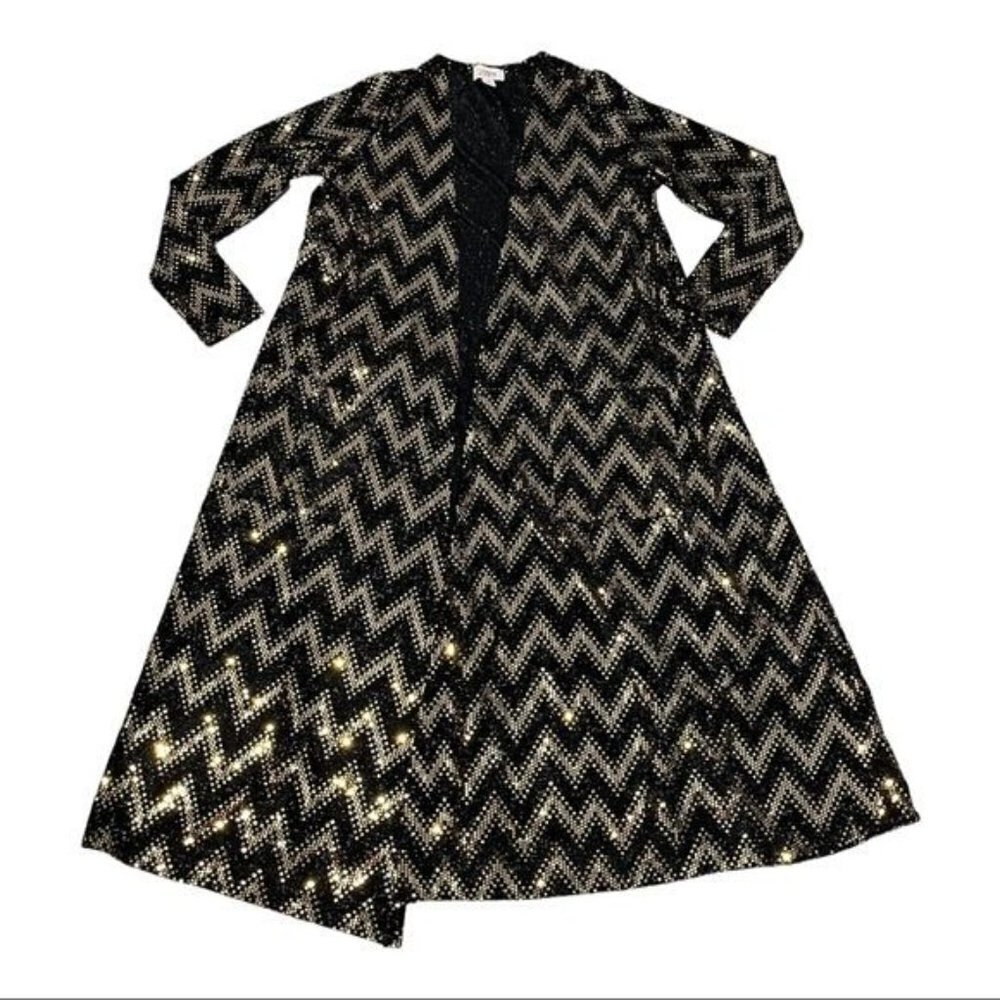 Lularoe Evening Party Sequin Open Long Cardigan S… - image 4